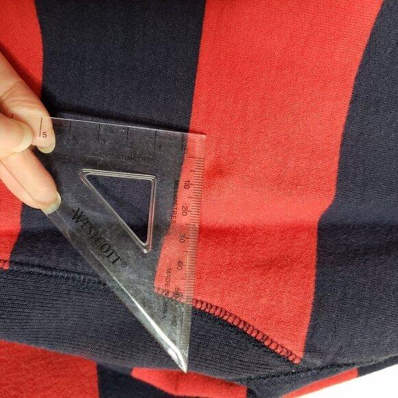 10 Deep Striped Crewneck Sweatshirt Mesh Lining Kangaroo Pocket Men's Large - Picture 10 of 12